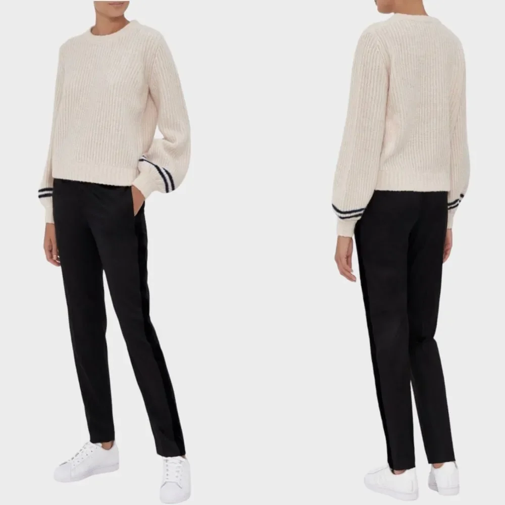 BELLA FREUD Hunky Dory Ribbed Knit Wool Sweater in Ivory Women's Size XS - Picture 2 of 14